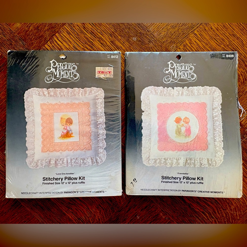 Precious Moments Stitchery Pillow Kits - Lot of 2